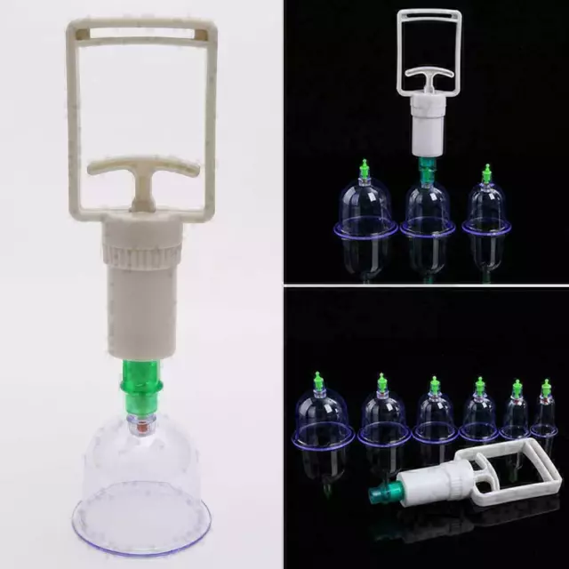 Cups+Suction Pump SET body Health Cupping Therapy Hijama Grip K8X7