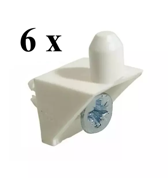 Brand New Genuine Ikea Shelf White Pins Peg Support Pax #101558 / 115344 6 Pcs