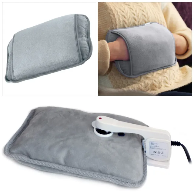 Rechargeable Hot Water Bottle Bed Electric Hand Warmer Cozy Warm Heat Pad Grey
