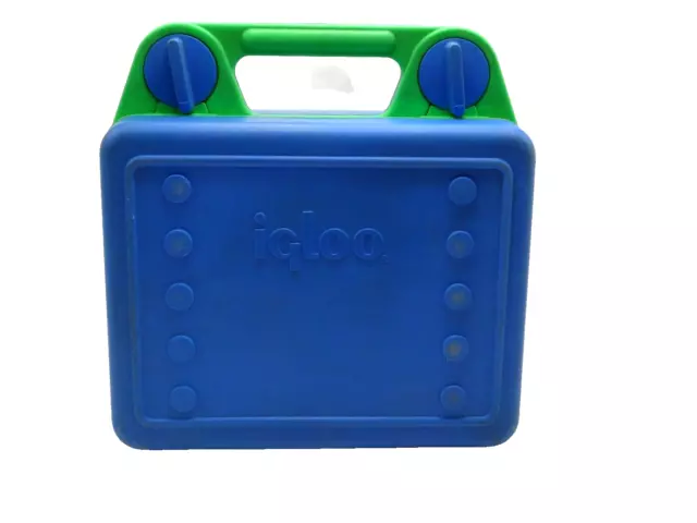 Vintage IGLOO Kool Kit Hard Plastic Blue/Green Lunch Box No Thermo
