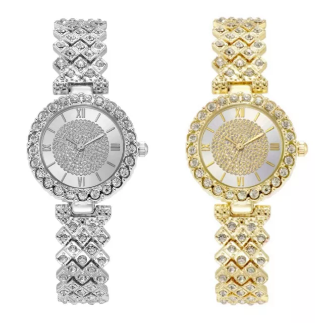 Fashion Women Lady Luxury Stainless Steel Band Bling Analog Quartz Wrist Watch