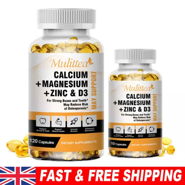 Zinc Calcium Magnesium&amp;Vitamin D3 Complex Supplement 10/120 Vegetarian Pills