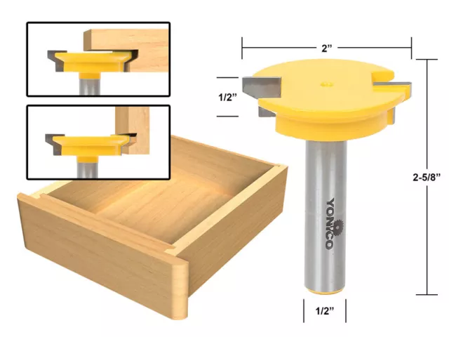 Reversible Drawer Front Router Bit - 1/2" Shank - Yonico 15133