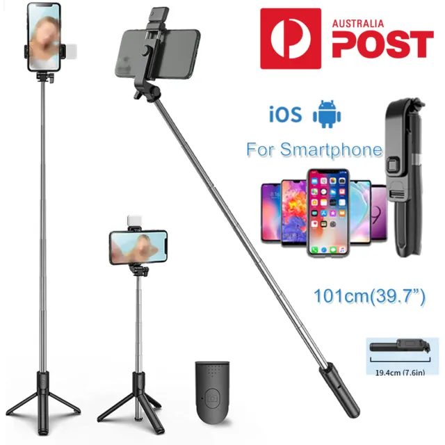 Aluminum Alloy Selfie Stick Tripod Wireless Remote For iPhone Android Phone