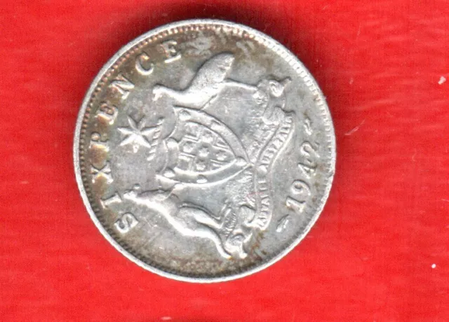 Australia 6 Pence 1942 Silver