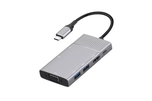 Sdoppiatore HUB USB-C 7 porte 3.0 SD convertitore adattatore portatile LD-03509