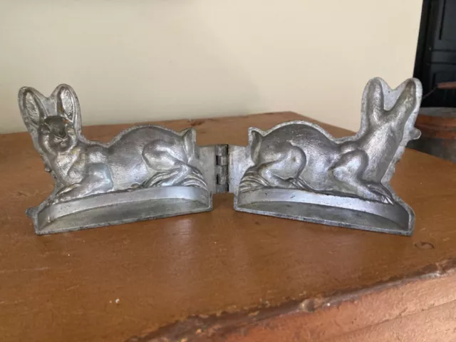 Vintage Schall & Co. Easter Rabbit Bunny Figure 4" Pewter Ice Cream Mold #190