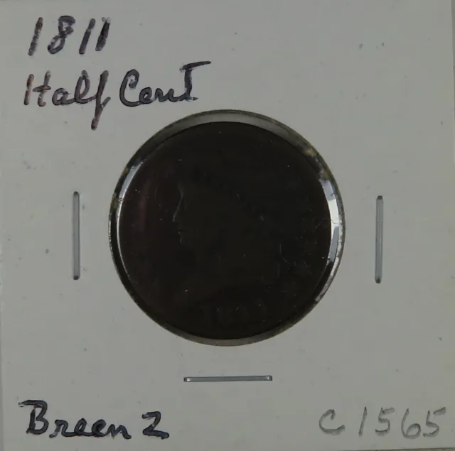 C1565 United States Half Cent 1811, Breen 2