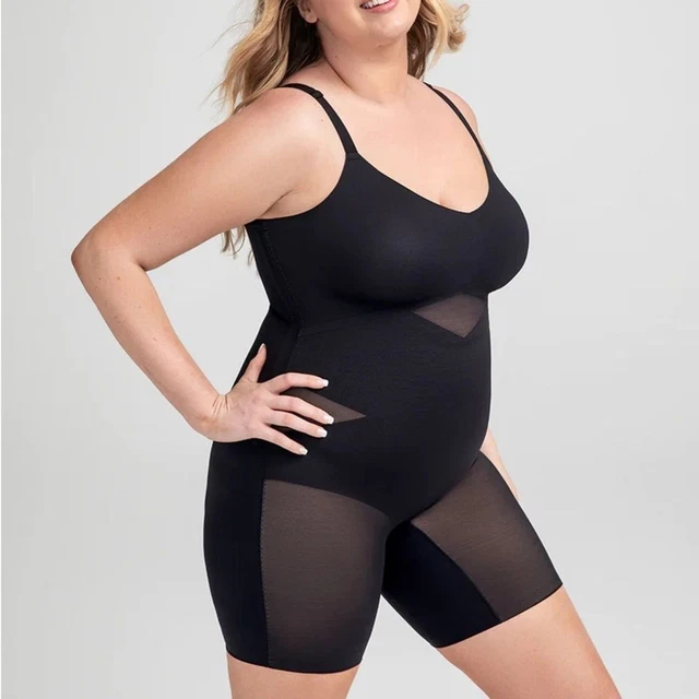 HONEYLOVE MIDTHIGH SHAPEWEAR Bodysuit Size 1X Black 60.00 PicClick