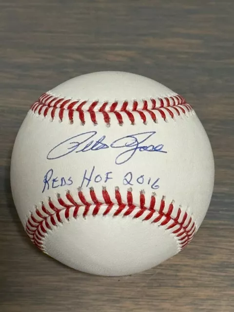 PETE ROSE AUTOGRAPH BASEBALL SIGNED Auto "REDS HOF 2016" JSA Cert