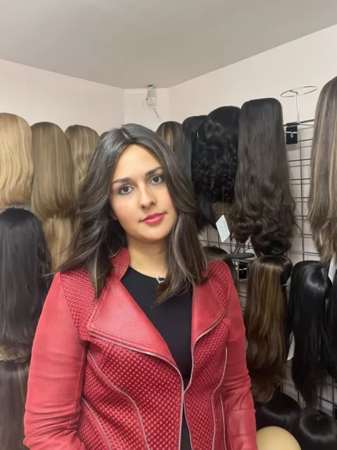 Malky Wig Sheitel European Multidirectional 15" Straight Brown/ Highlights #8/4 Malky Wig Sheitel European Multidirectional 15" Straight Brown/ Highlights #8/4