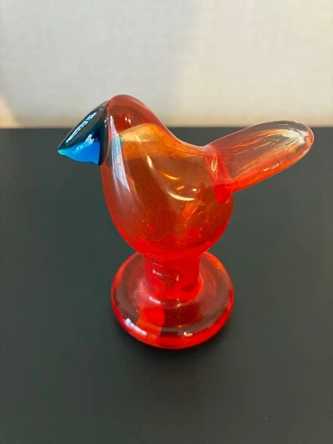 IITTALA OIVA TOIKKA Sieppo Flycatcher Clear Orange Scope Limited