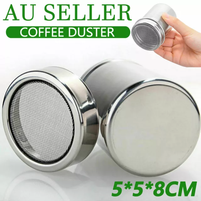 Stainless Steel Icing Sugar Cocoa Coffee Shaker Flour Duster Chocolate Powder AU