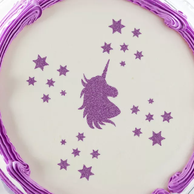 Unicorn Stencil with Stars - Magical Unicorn & Stars Card Making Craft Template 3