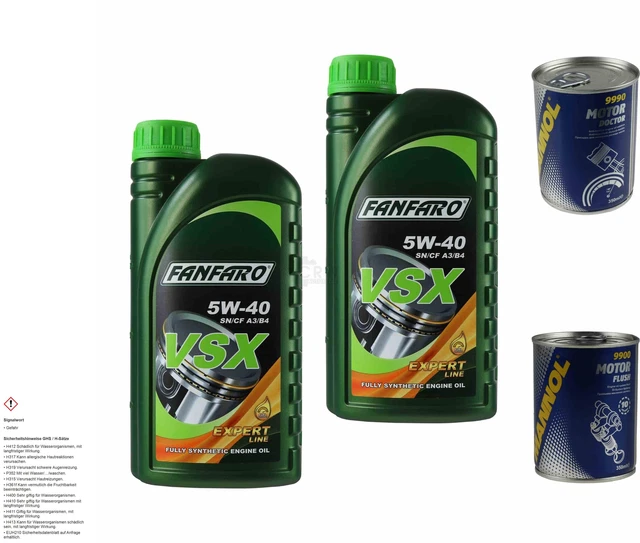 ACEITE DE MOTOR 2L FANFARO VSX 5W-40 1x MANNOL motor Doctor ADITIVO ...
