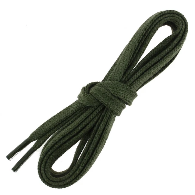Les Lacets Français. Lacets plats et épais. SNEAKERS, Coton. Vert armée.  -