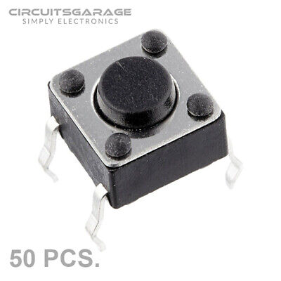 50 Pieces 6x6x5mm Through Hole Momentary Tactile Push Button Switch DIP4 - USA