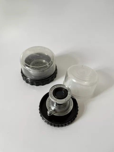Leica Leitz Elmar 5mm f: 3.5 mit Sonnenblende und Filter m39