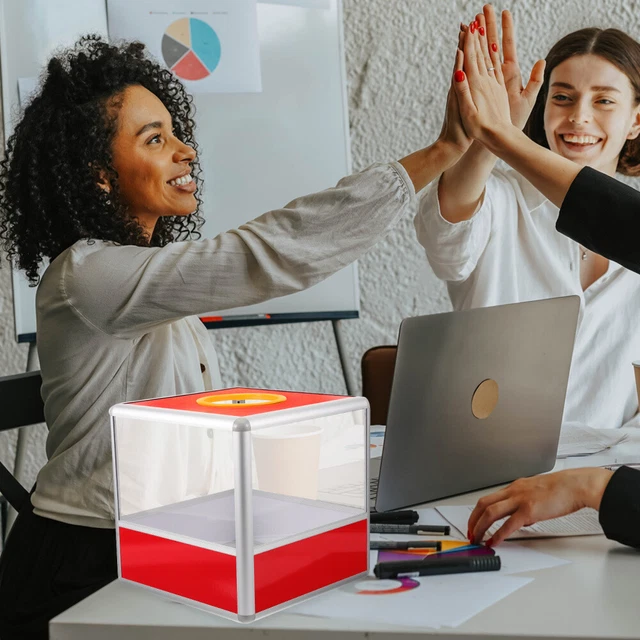 Lotterie-Box 25cm - Tombola-Box Aus Acryl & Aluminium - Für Verlosungen, Spenden & Abstimmungen