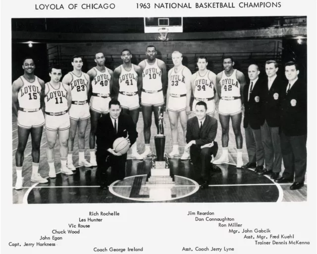 Loyola University of Chicago - 1963 NCAA Basketball Champs, 8x10 B&W Photo