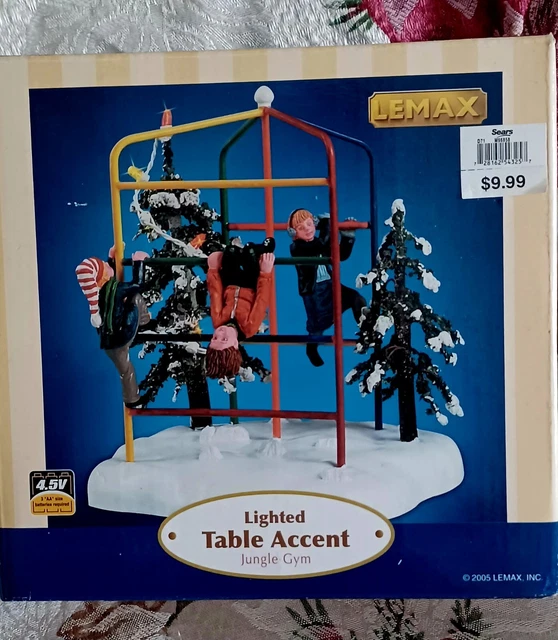 2005 LEMAX LIGHTED Christmas Village "JUNGLE GYM" Lights Work via A/C