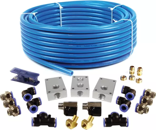 PCKIT26 Air Piping System, 26-Piece Air Push to Connect Kit with 1/2-Inch (OD) /