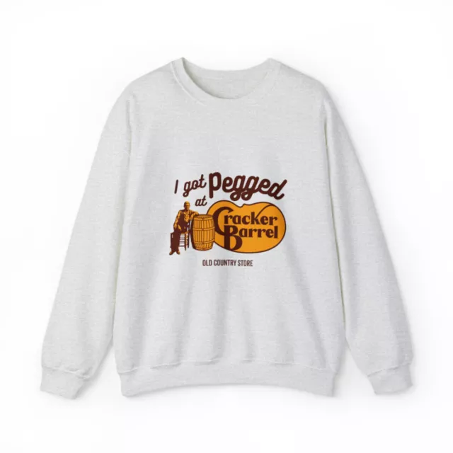 Cracker Barrel Shirt Got Pegged Funny Sweatshirt Old Sex Humor Unisex Novelty