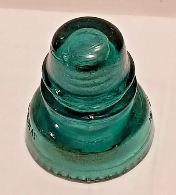 Antique Hemingray - 40 Glass Electric Telegraph Pole Green Insulator