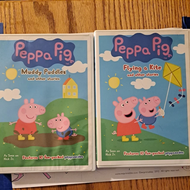 PEPPA PIG DVD Set Muddy Puddles + Flying A Kite & other stories 2 Discs