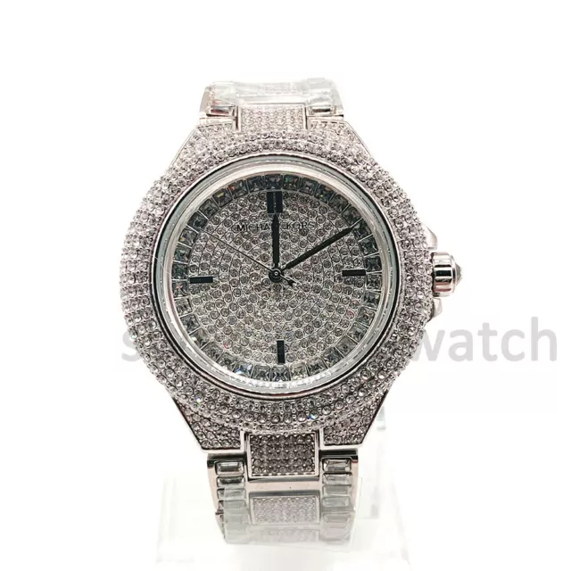 MICHAEL KORS MK5869 Women's Watch Silver Crystal Pave Bracelet Quartz Analog