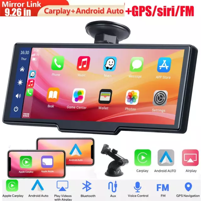 926"Tragbarer Autoradio Wireless Apple Carplay & Android Auto Touchscreen GPS/FM