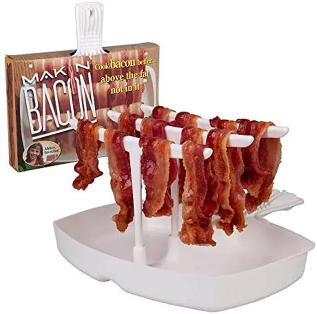 Microwave Bacon Cooker - the Original Makin Bacon Microwave Bacon Tray - Reduces