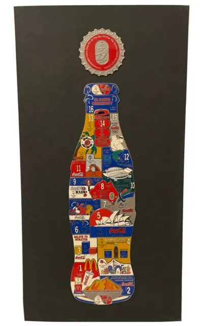 Rare 2000 Sydney Olympics Coca-Cola Bottle Cap Puzzle Pin Set, Complete