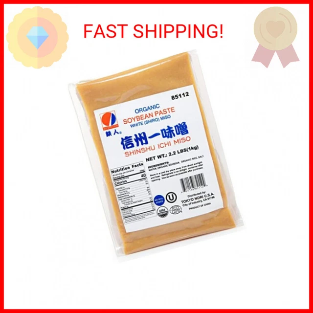 Organic Soybean Paste White (Shiro) Miso, Shinshu Ichi Miso, 2.2 Lbs (35.2 oz)