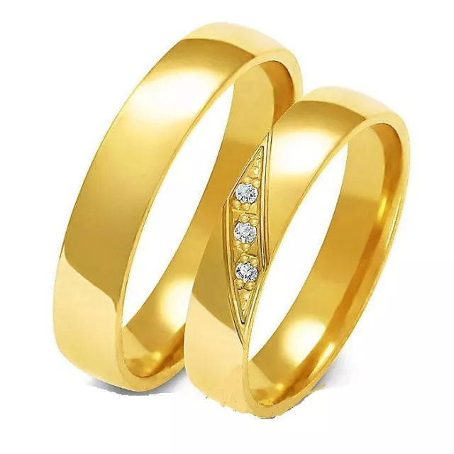 Eheringe Trauringe 585 er Gold Gelb Gold 4mm massiv mit Brillanten