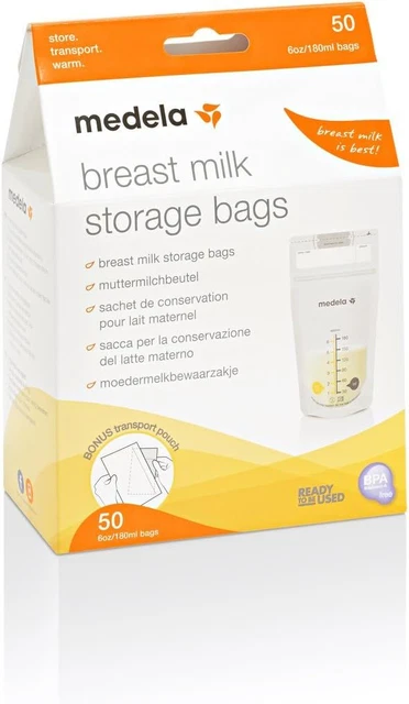 Medela - Pack de bolsas almacenamiento leche materna 180 ml, bolsas...