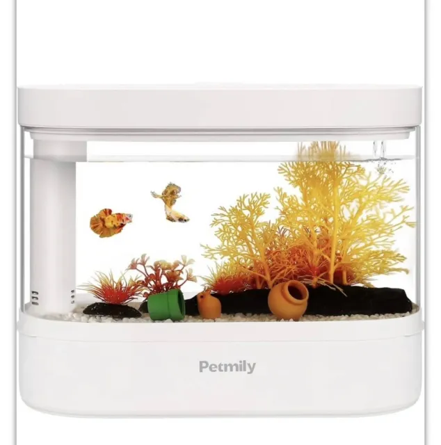 Small Fish Tank Aquarium Kit 2.5 Gallon Multi Color LED Lighting