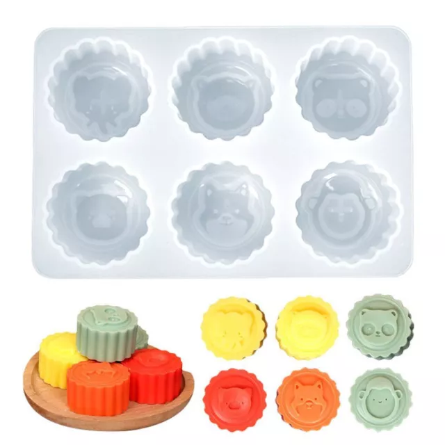 Jelly Dome Epoxy Resin Silicone Mold Animal Moon Cake Mousse Mould 6 Cavity