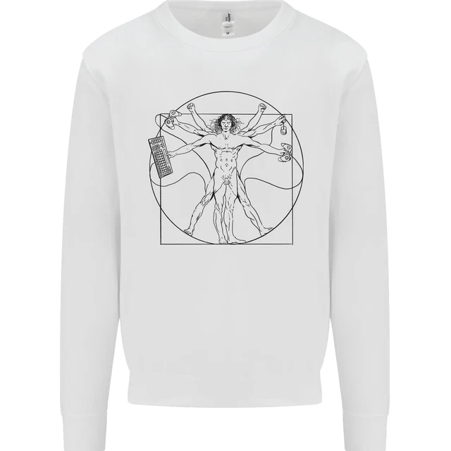 Gaming Vitruvian Gamer Funny Video Games Kids Sweatshirt Jumper