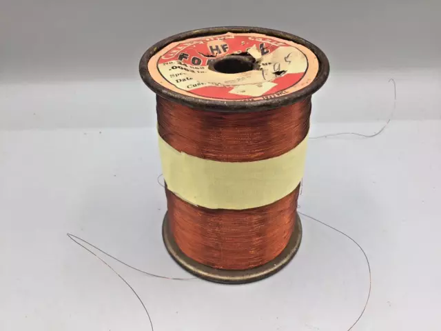 1958 Canada Wire and Cable Co Metal Spool of Wire - Formel No. 34 B&S  .0063 In