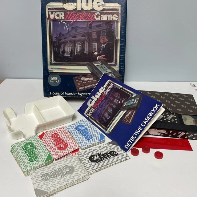 VINTAGE 1985 CLUE VCR Mystery Board Game VHS Format by Parker Brothers