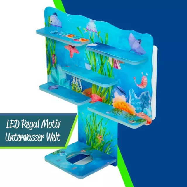 LED Regal Acryl Zubehör für Tonie-Figuren und Toniebox Motiv Unterwasser Welt