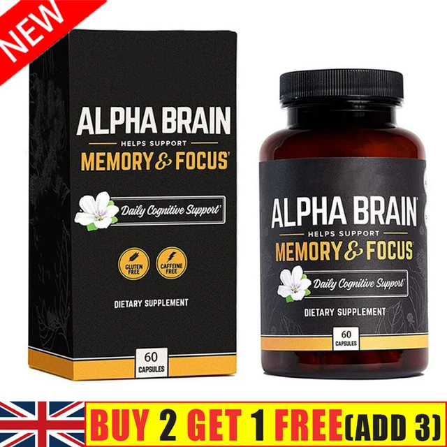 ALPHA BRAIN MEMORY Focus Concentration Vegetarian Supplement 60 ...