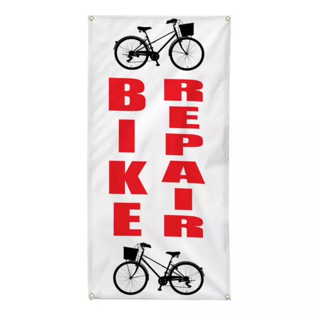 Vertical Vinyl Banner Multiple Sizes Bike Repair Business L Restaurant and Food