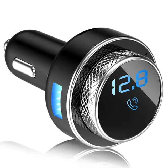 Bluetooth 5.0 Wireless Car FM Transmitter MP3 Charger USB Car Cigarette Lighter 2