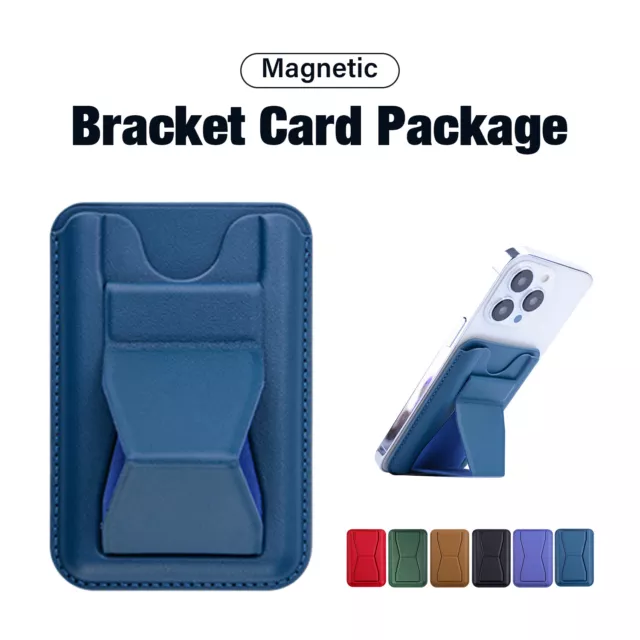 For iPhone 14 13 12 MagSafe Leather Wallet Card Holder Stand Magnetic Pouch Case