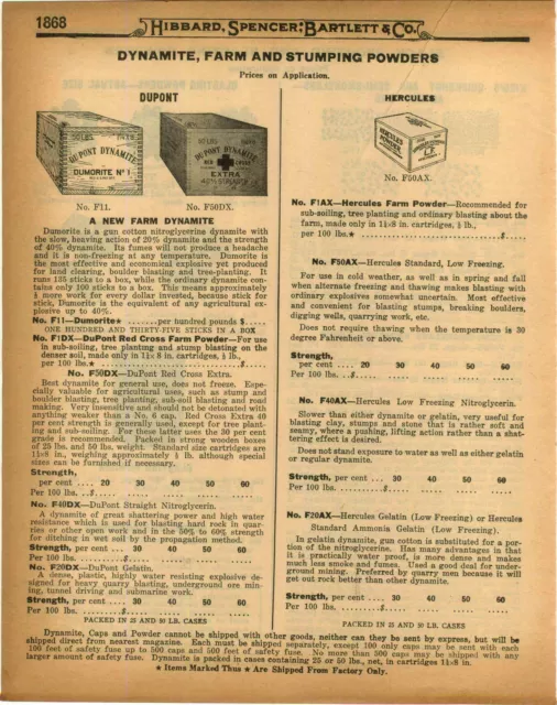 1926 PAPER AD Dupont Red Cross Farm Dynamite Wood Box Hercules Blasting Powder