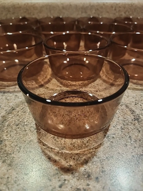 Pyrex Vtg Amethyst 1 Cup Glass Ramekins Set Of 12 Microwave & Oven Safe Corning