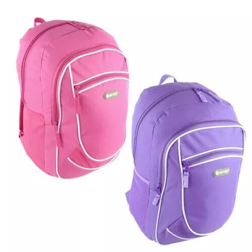 Damas Chicas Mochila Bolsa Por Hi-Tec 2 Colores Colegio Instituto Trabajo Tr