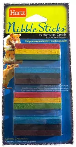 12-pk Hartz Colorido Nibble Palos para Hamsters & Jerbos & Otro Animales